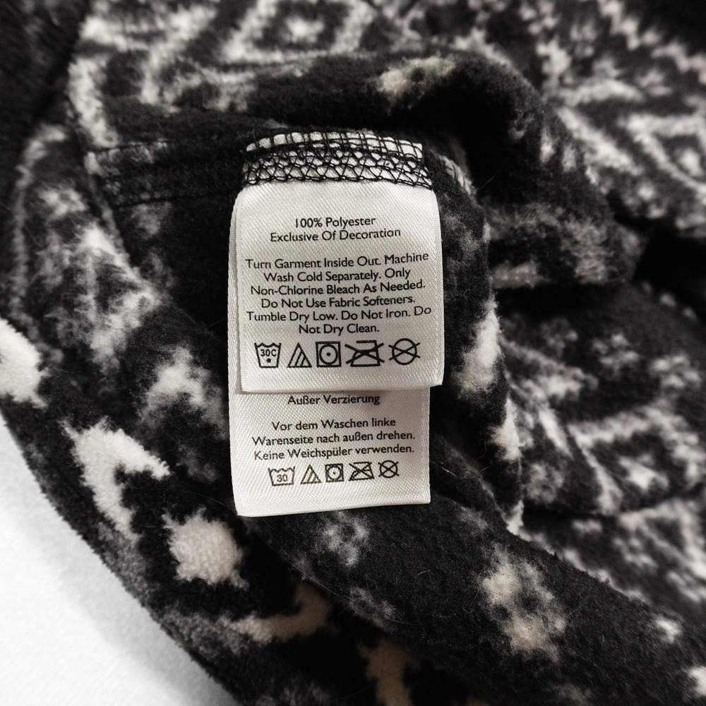 EDDIE BAUER Womens S Black White Aztec Print Outdoor Quarter Zip Fleece Pullover - Picture 5 of 7